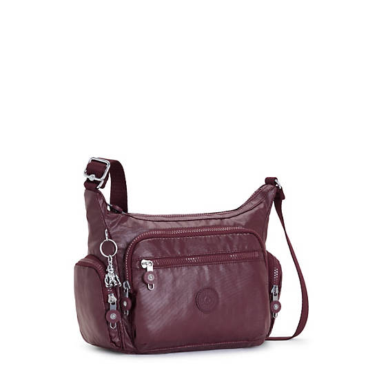 Kipling Gabbie Small Metallic Crossbody Väska Vinröda | SE 2071UZ